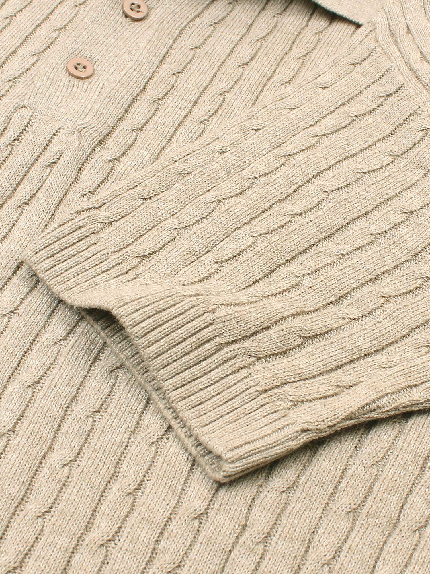 Brandahub polo shirts RL cable knit polo-beige