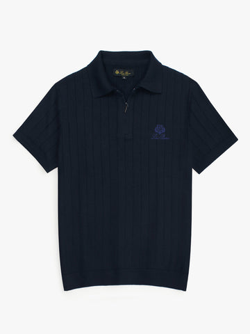 LP knit polo- navy blue