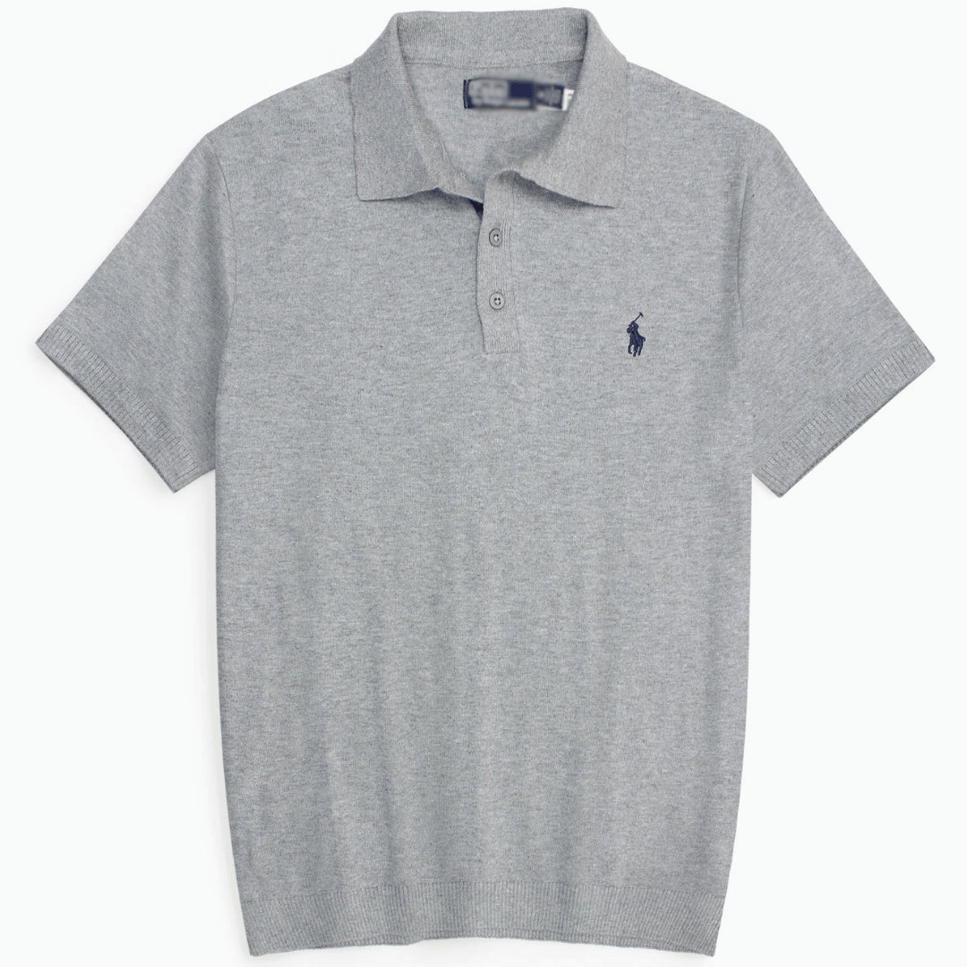 Brandahub polo shirts Premium Rl knit polo-heather grey