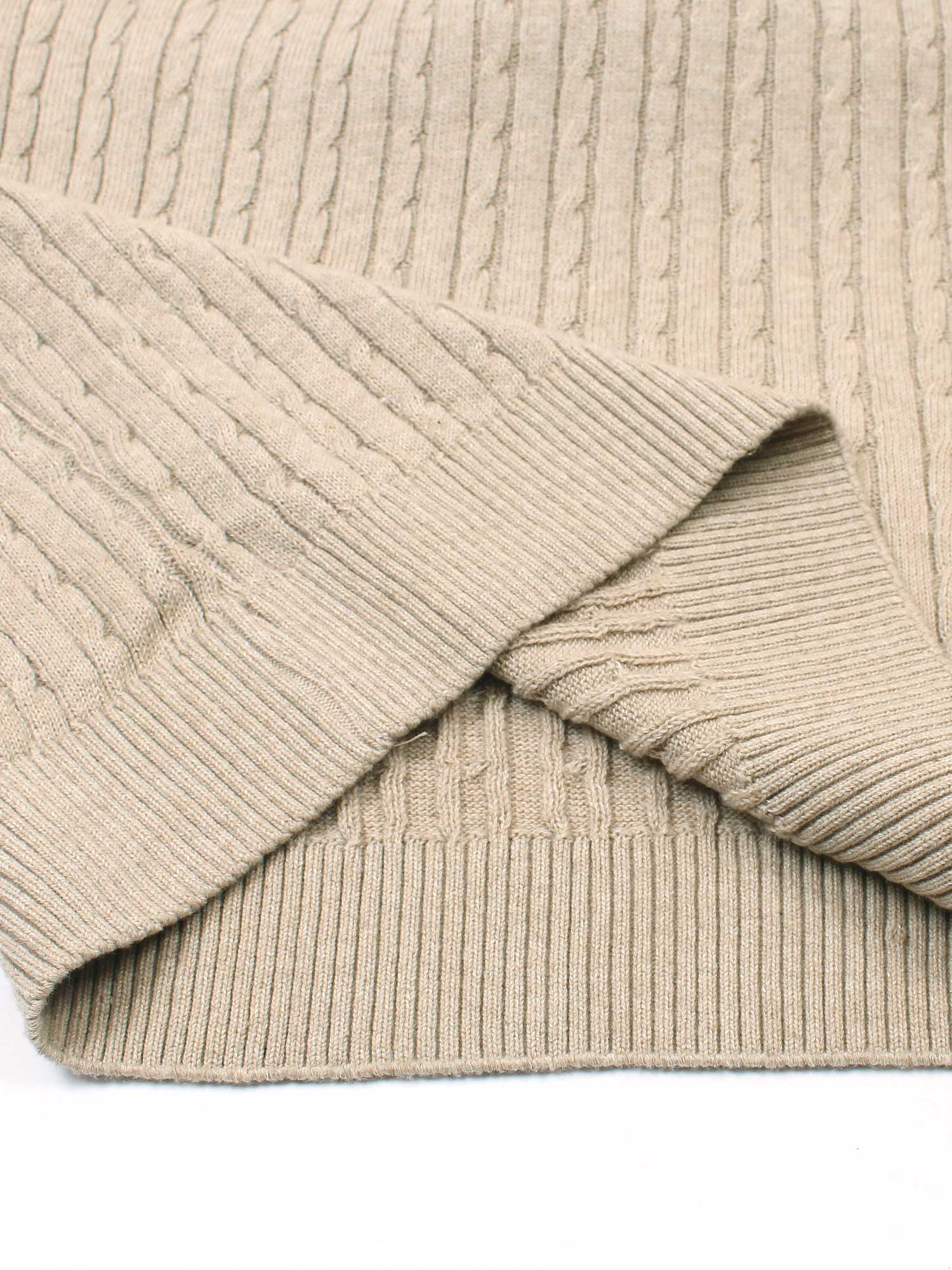 Brandahub polo shirts RL cable knit polo-beige