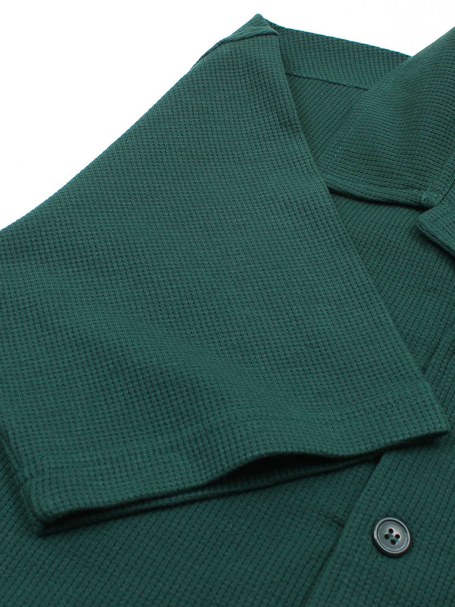 Brandahub polo shirts Premium Zr Waffle knit Resort collar shirt-(british green)