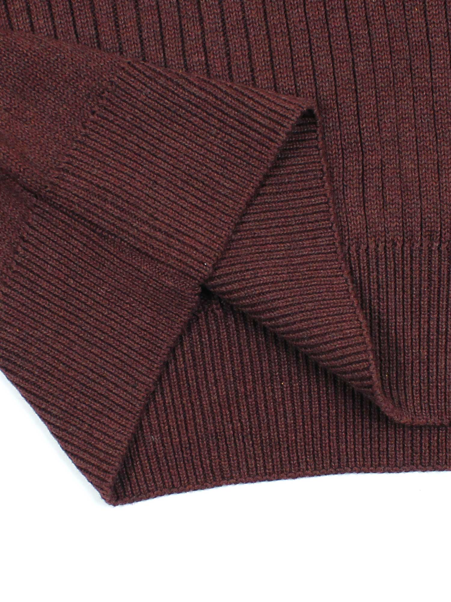 Brandahub sweaters RL Rib Knit Half Zipper Cotton Sweater (maroon)