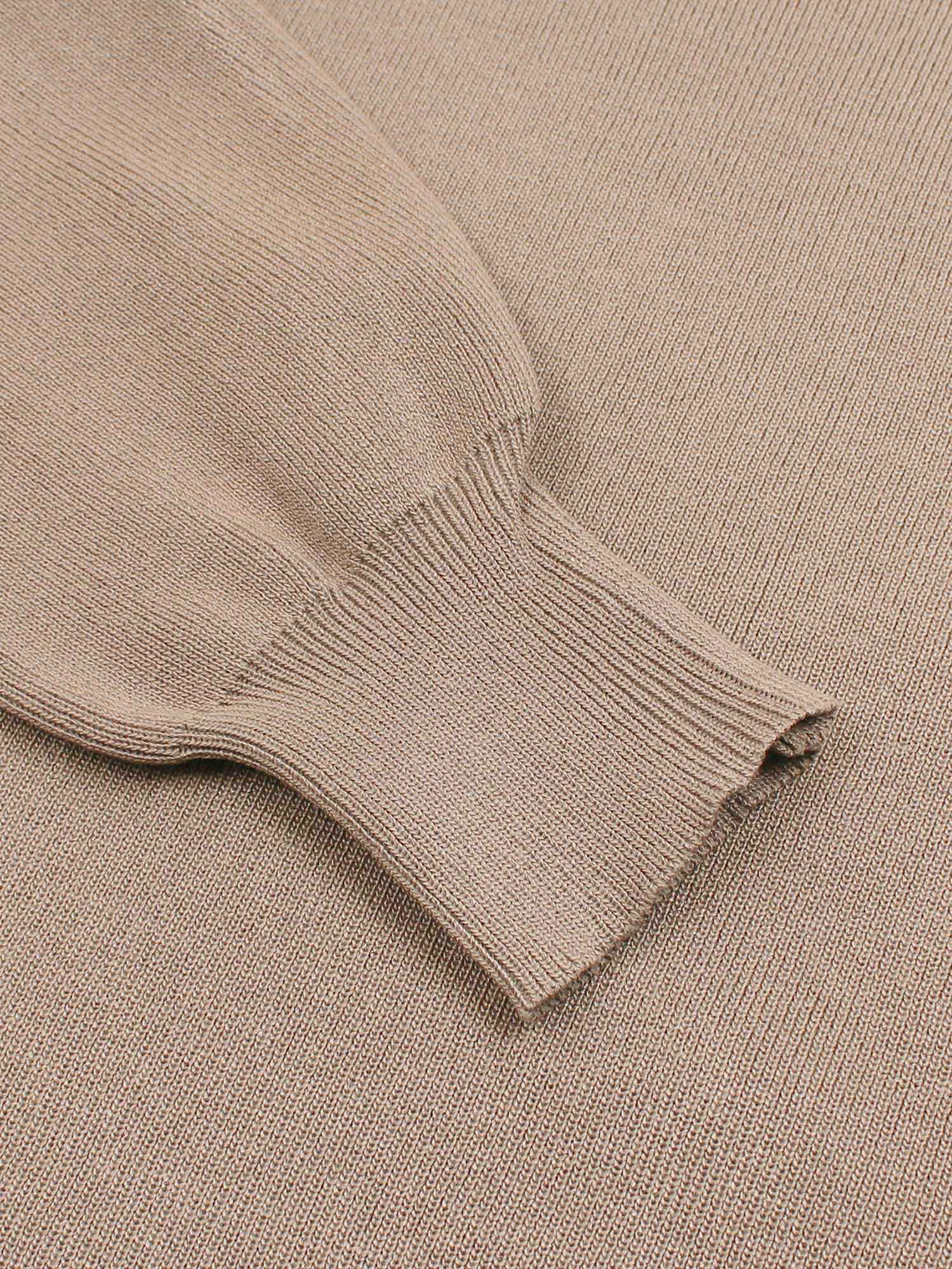 The Geo-Block Poncho Knit Set (Taupe & Cream)