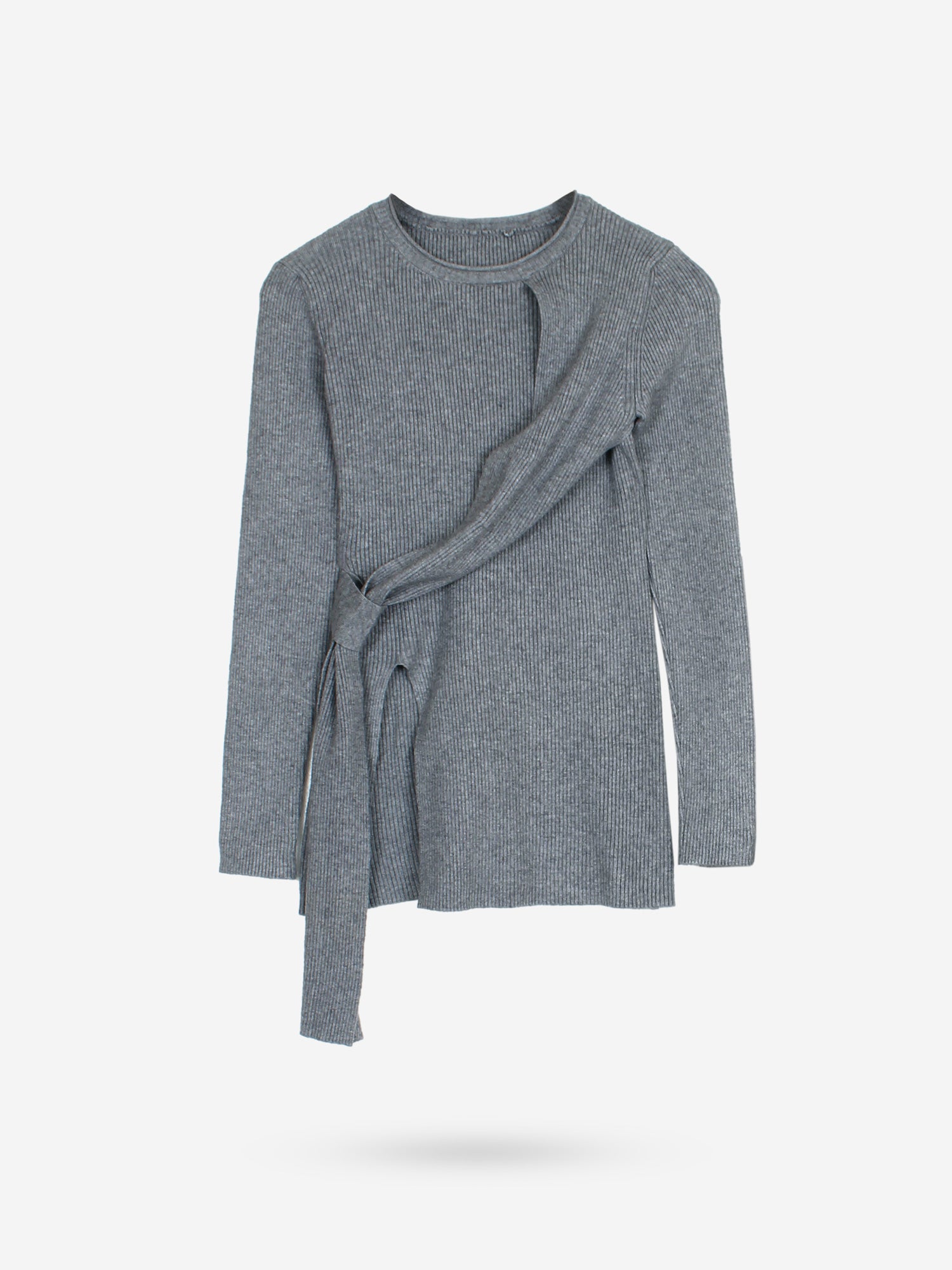 The Aura Asymmetrical Tie-Knit Set (grey)
