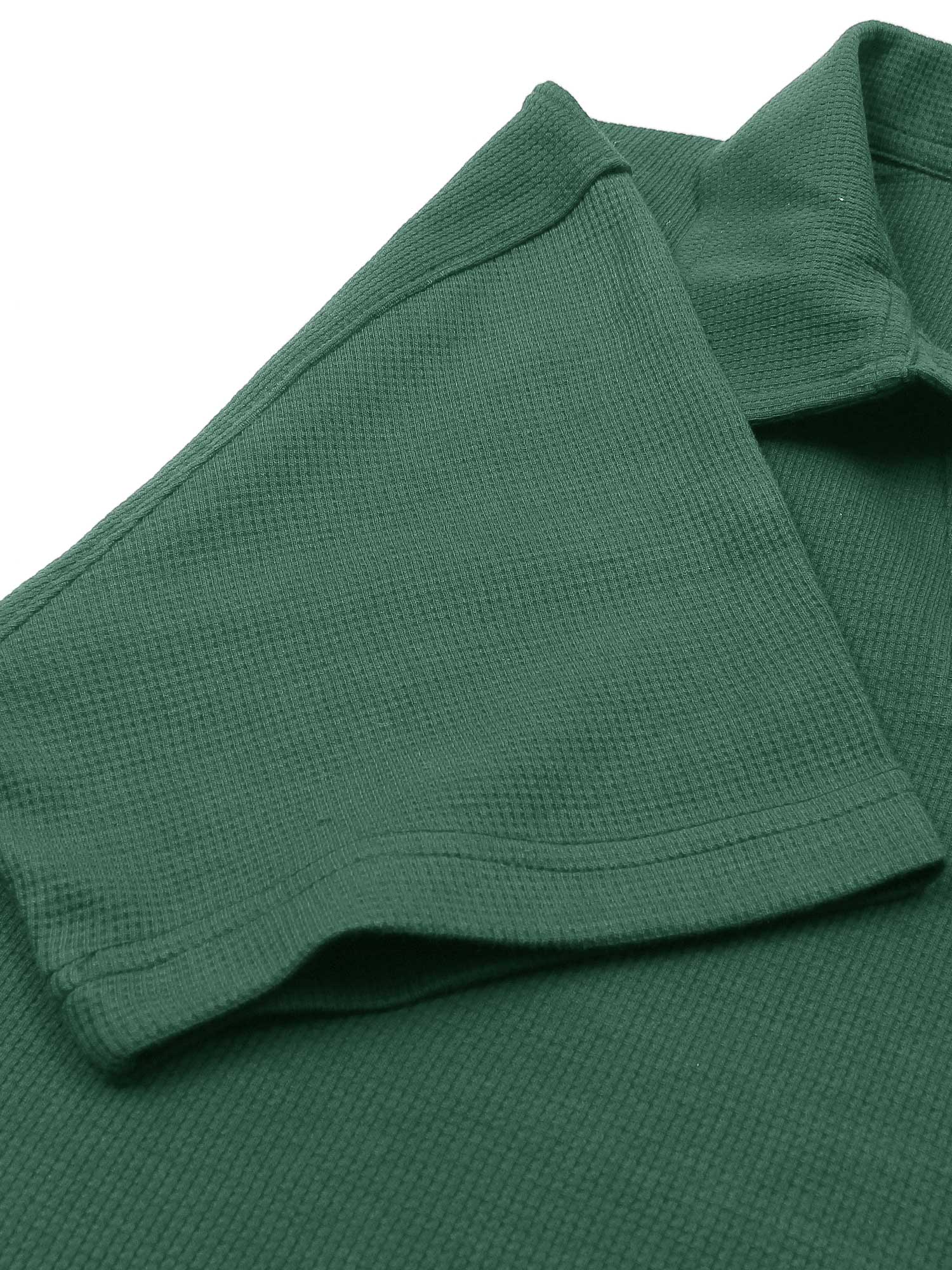 Brandahub polo shirts Premium Zr Waffle knit johnny collar polo-(green)