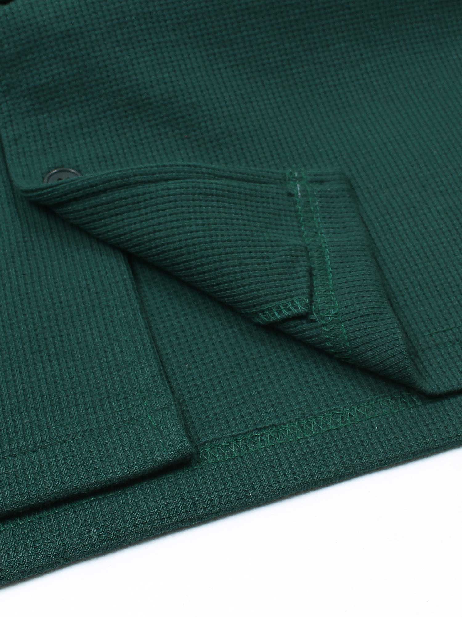 Brandahub polo shirts Premium Zr Waffle knit Resort collar shirt-(british green)