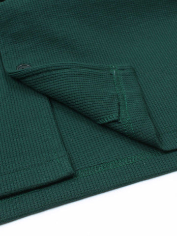 Brandahub polo shirts Premium Zr Waffle knit Resort collar shirt-(british green)