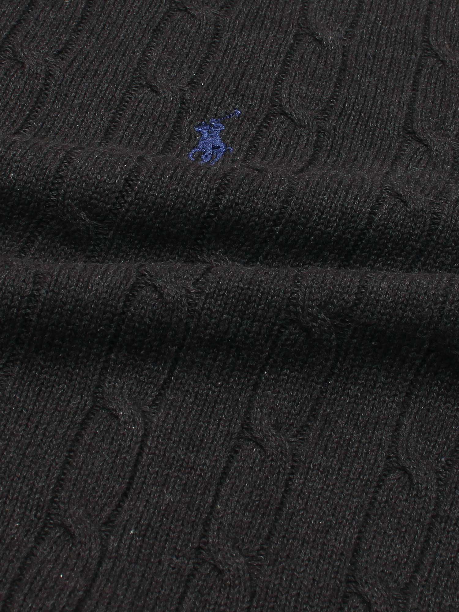 RL Cable-Knit Cotton Sweater (Charcoal)