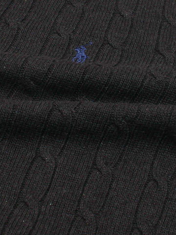 RL Cable-Knit Cotton Sweater (Charcoal)