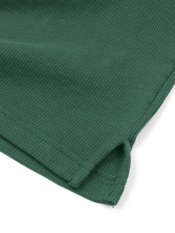 Brandahub polo shirts Premium Zr Waffle knit johnny collar polo-(green)