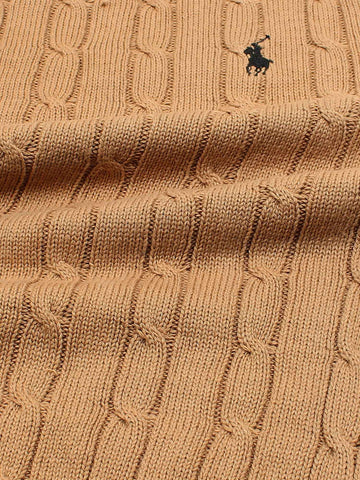 RL Cable-Knit Cotton Sweater (Camel)