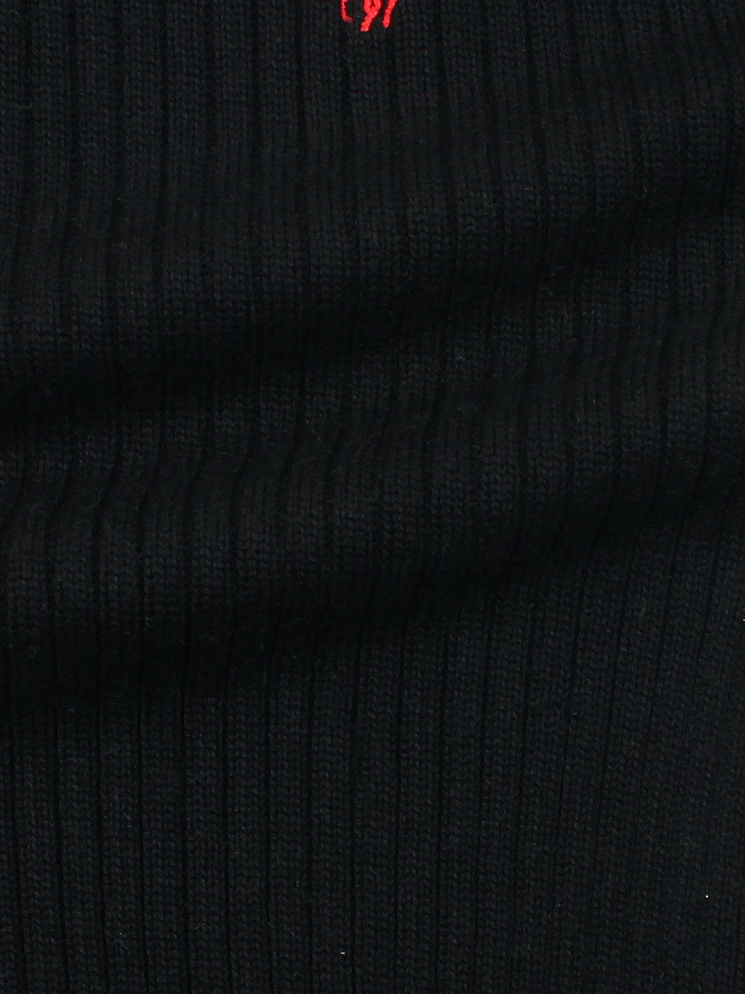 Brandahub sweaters RL Rib Knit Half Zipper Cotton Sweater (black)