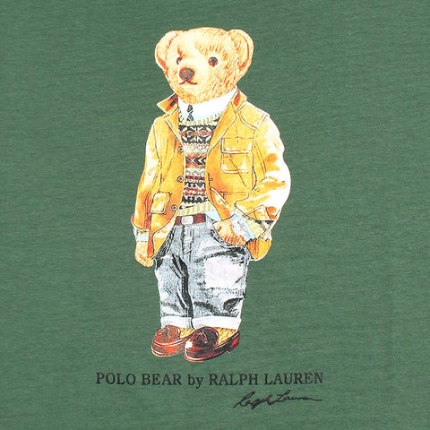 PRL bear T Shirt-olive green