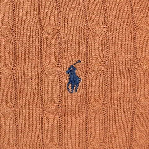 RL Cable-Knit Cotton Sweater (rust)
