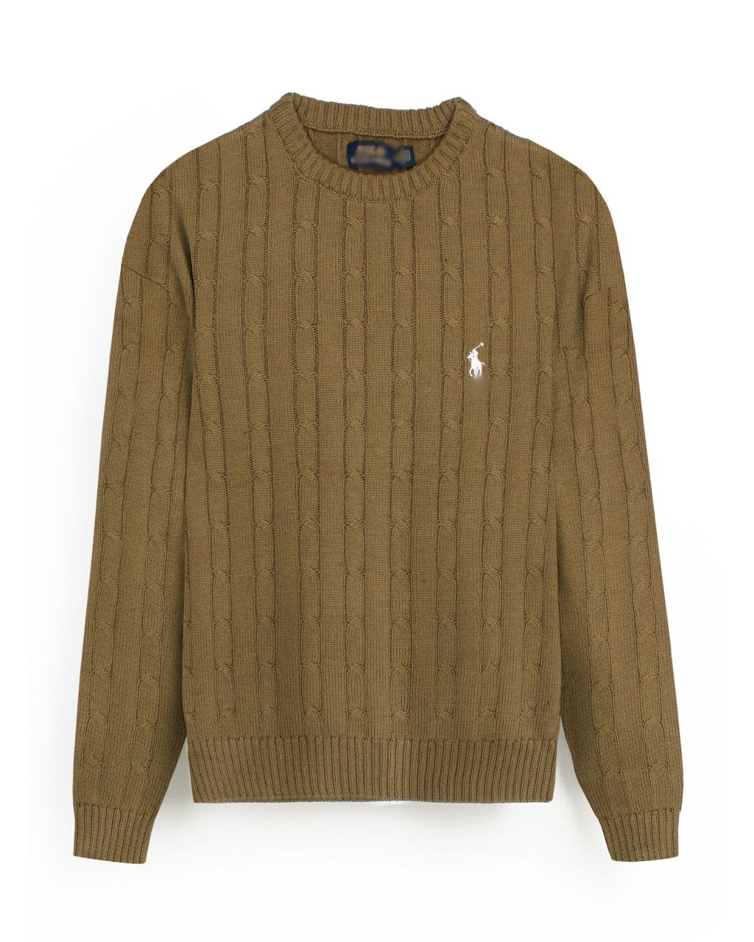 RL Cable-Knit Cotton Sweater (brown)