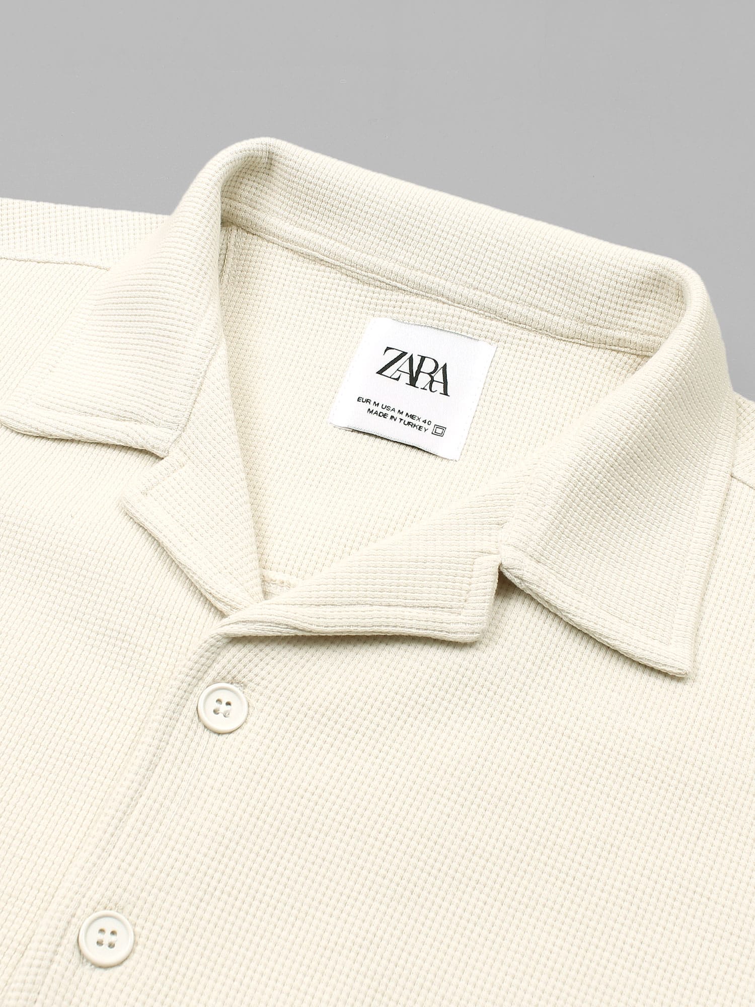 Brandahub polo shirts Premium Zr Waffle knit Resort collar shirt-(light beige)
