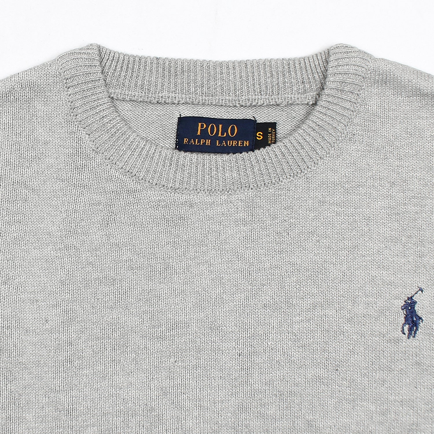 RL Crew neck Cotton Sweater (heather grey)
