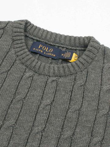 Brandahub sweaters RL Cable-Knit Cotton Sweater (dark heather grey)