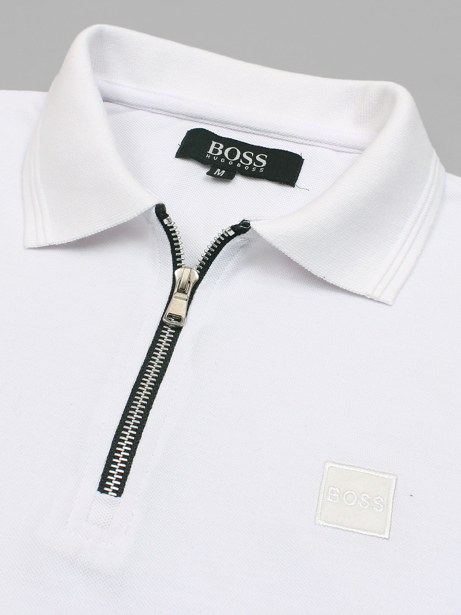 Hb zip polo-white