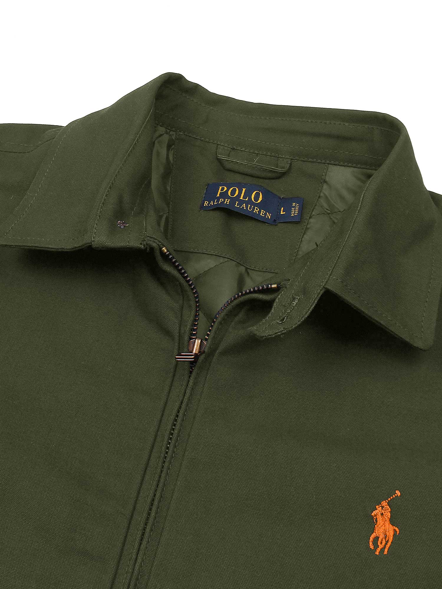 PRL Cotton Twill Jacket (collar) (olive green) - brandahub