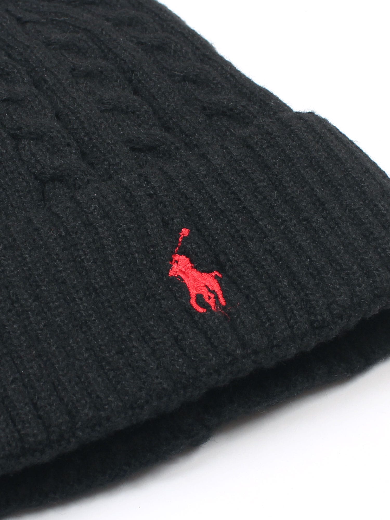 brandahub caps free size Rl Cable Knit Beanie (black)