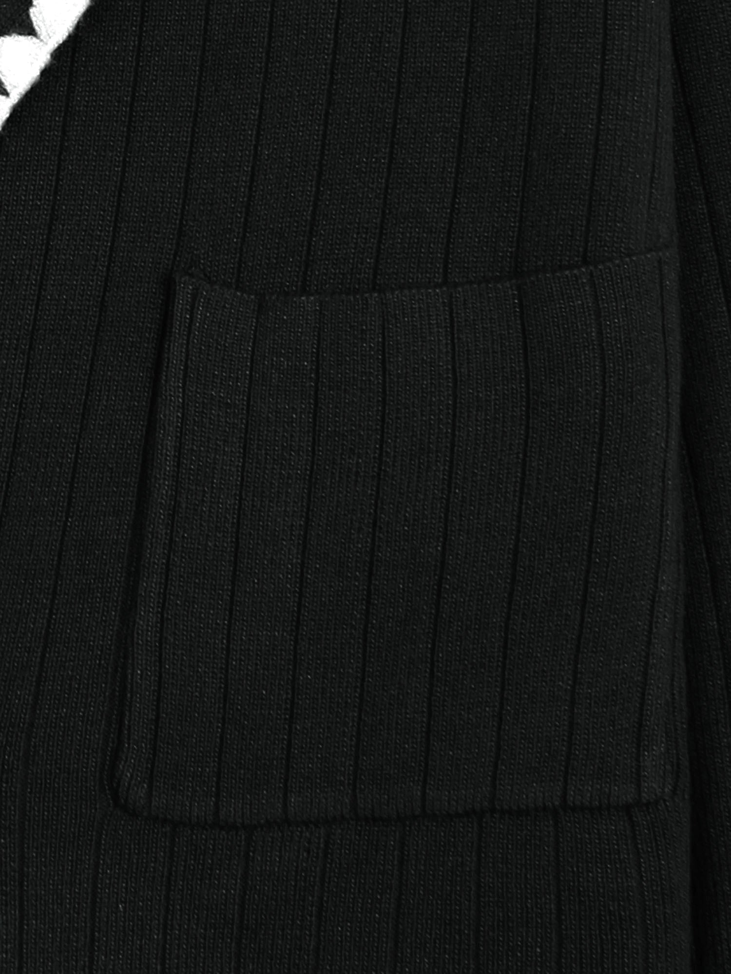 The Riviera Scallop-Trim Knit Set (black)