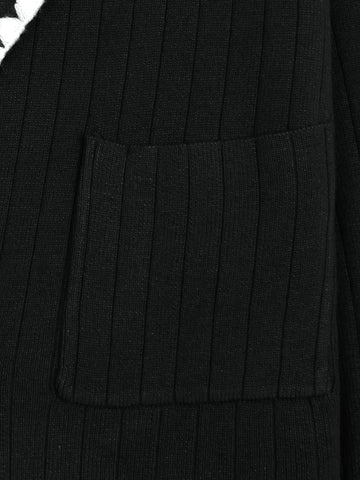 The Riviera Scallop-Trim Knit Set (black)