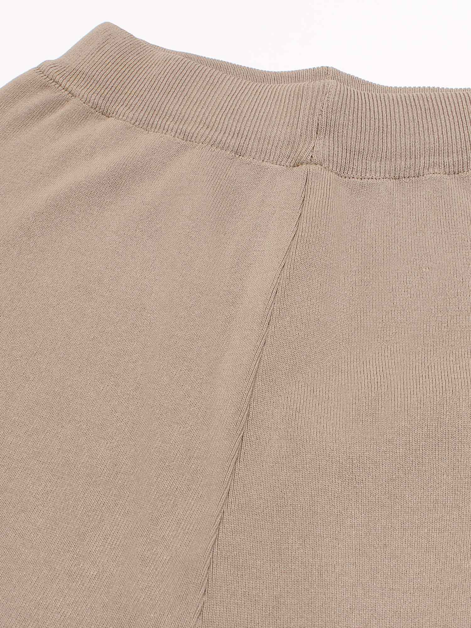 The Geo-Block Poncho Knit Set (Taupe & Cream)
