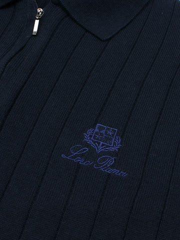 LP knit polo- navy blue
