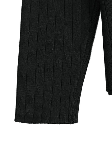 The Riviera Scallop-Trim Knit Set (black)