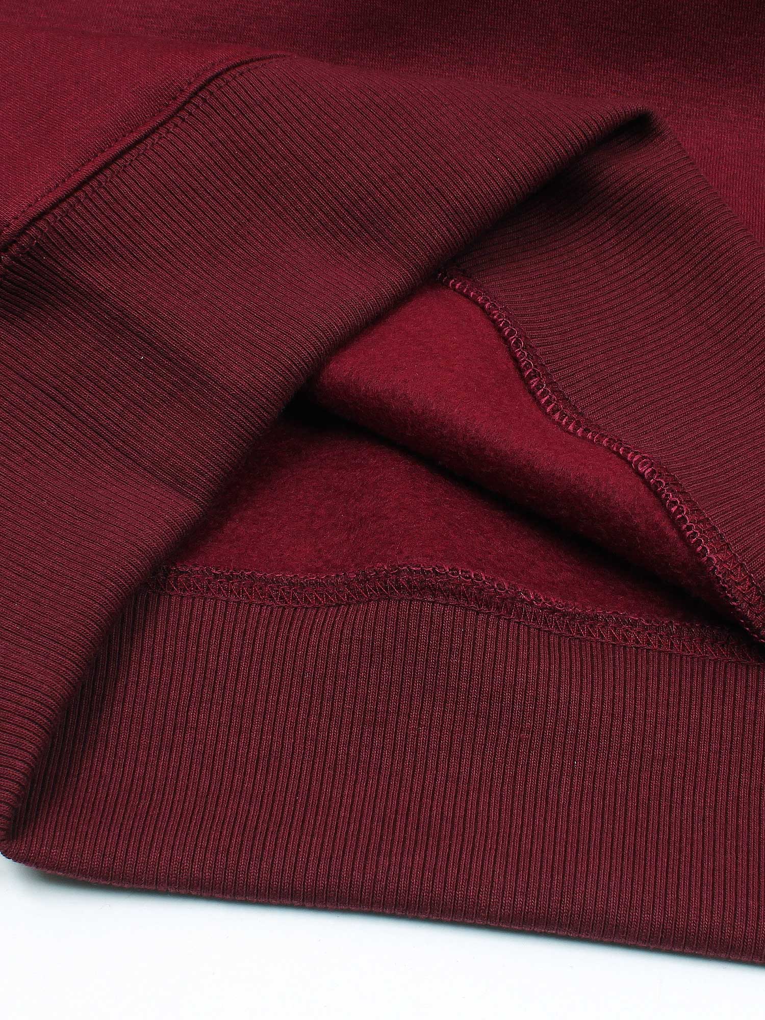 premium Rl triple pony Fleece hoodie (maroon)