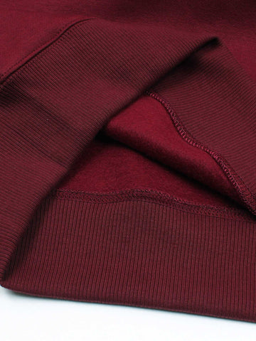 premium Rl triple pony Fleece hoodie (maroon)