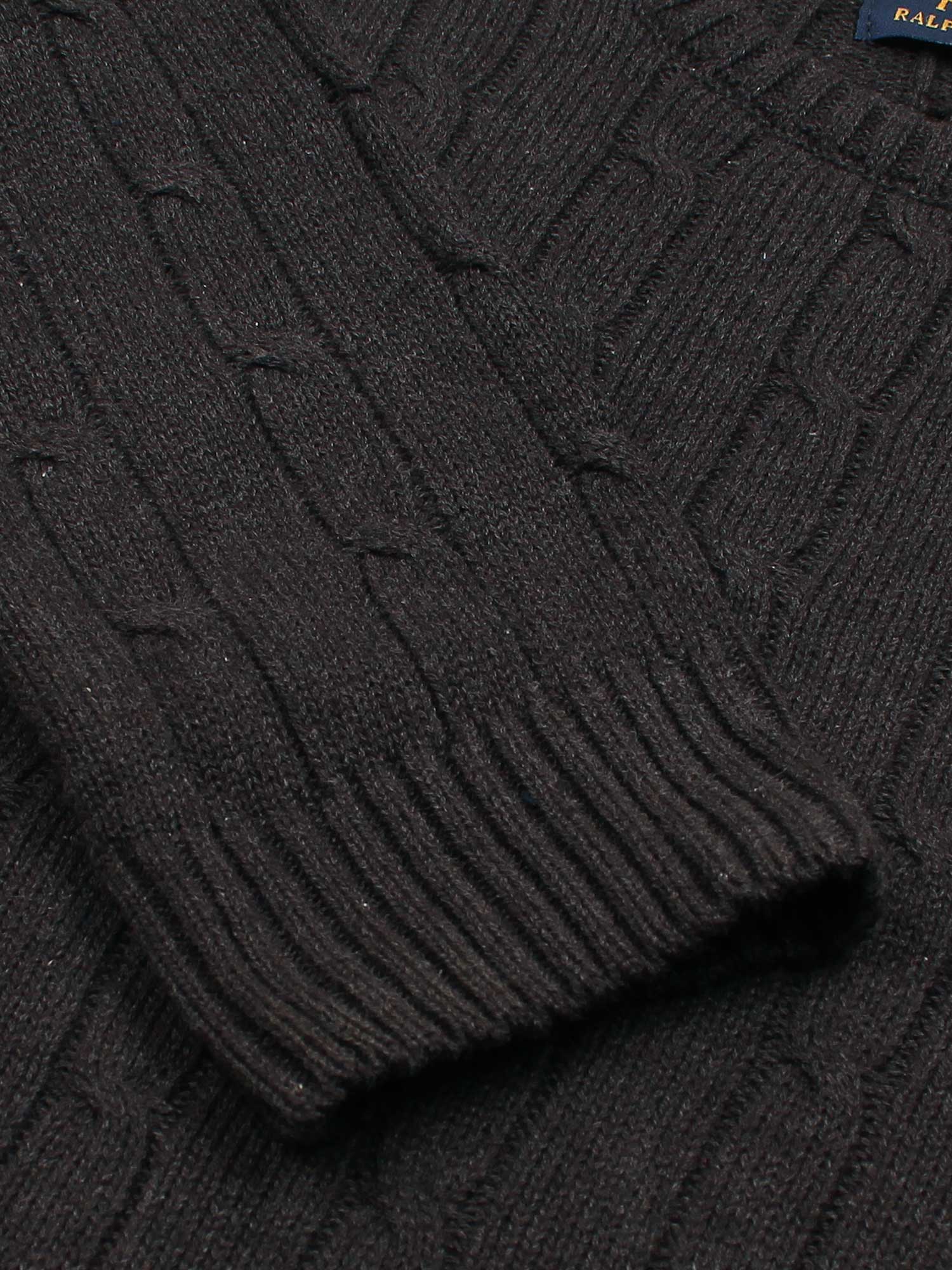 RL Cable-Knit Cotton Sweater (Charcoal)