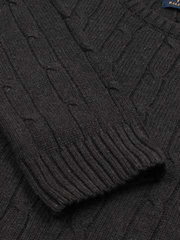 RL Cable-Knit Cotton Sweater (Charcoal)