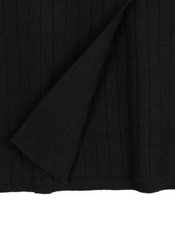 The Riviera Scallop-Trim Knit Set (black)