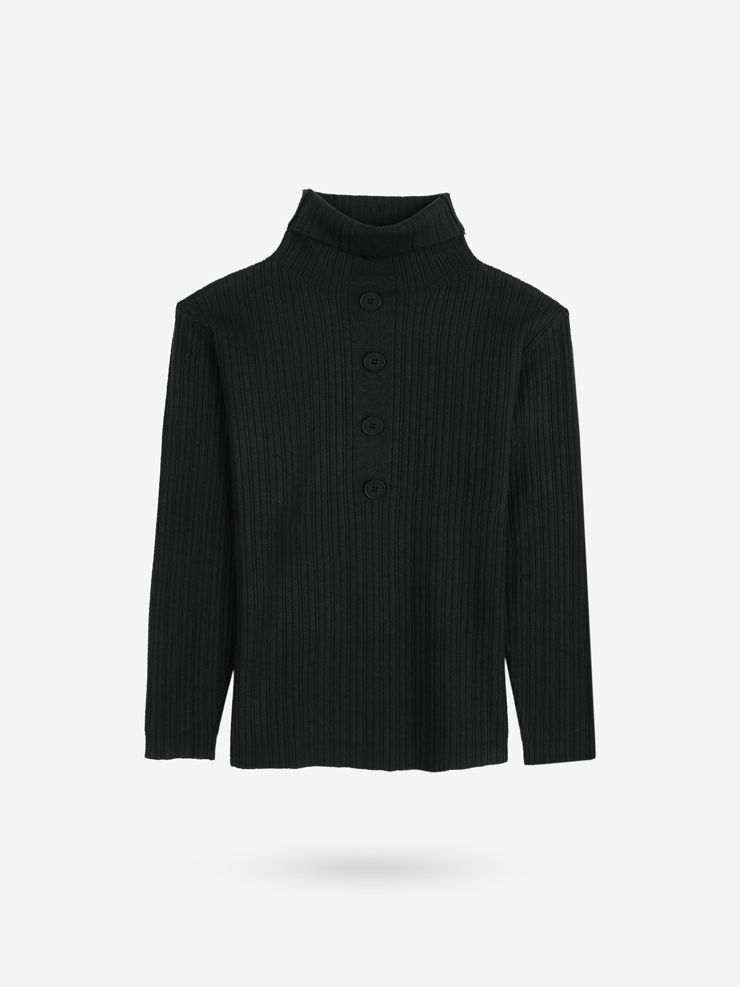 The Kensington Funnel-Neck Ribbed Set (black)