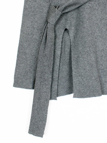 The Aura Asymmetrical Tie-Knit Set (grey)
