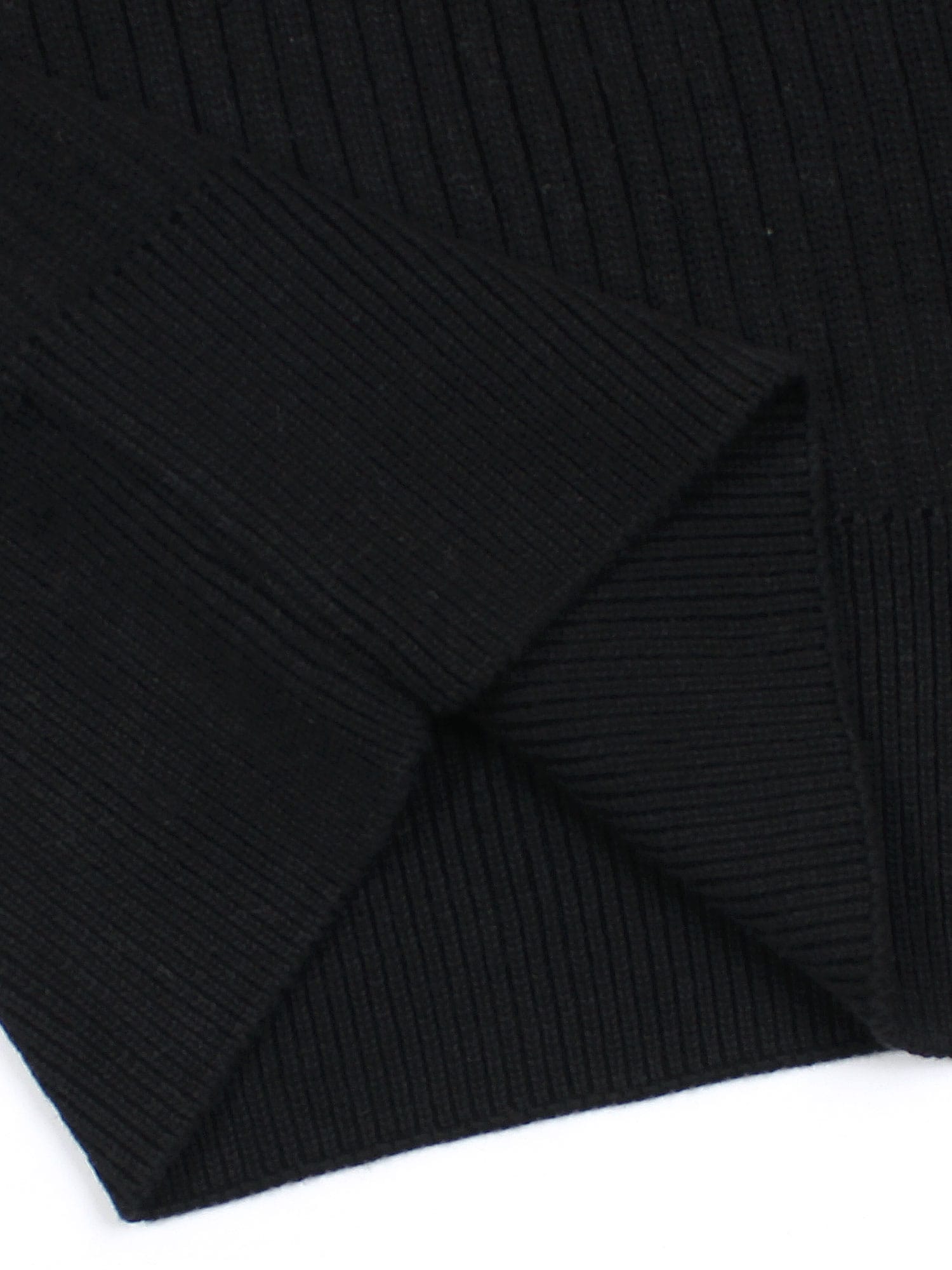 Brandahub sweaters RL Rib Knit Half Zipper Cotton Sweater (black)