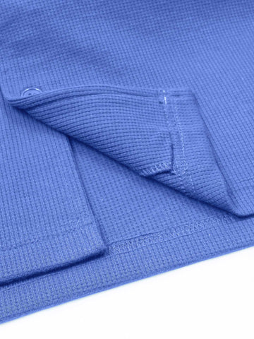 Brandahub polo shirts Premium Zr Waffle knit Resort collar shirt-(blue)