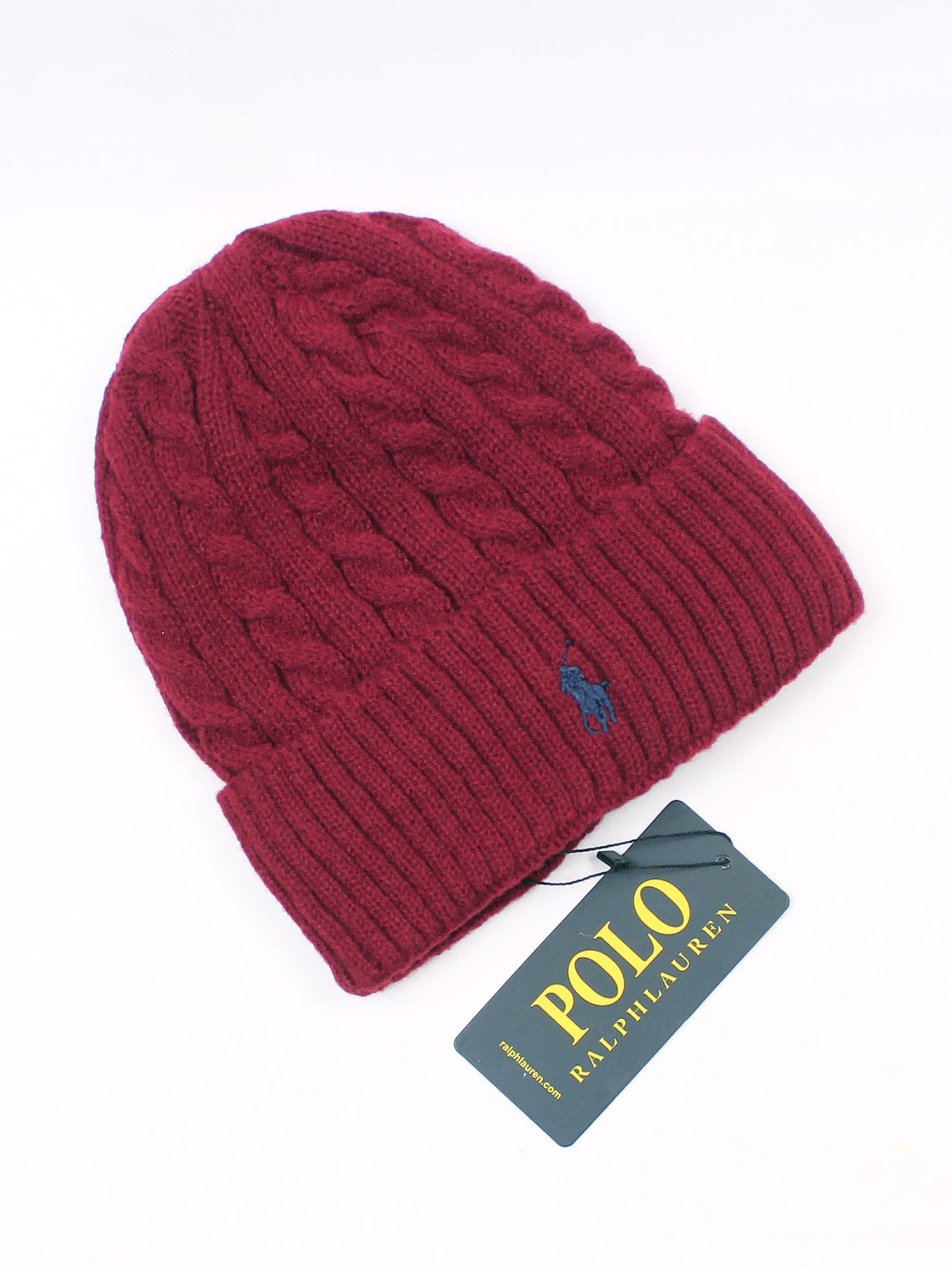 brandahub caps free size Rl Cable Knit Beanie (Maroon)