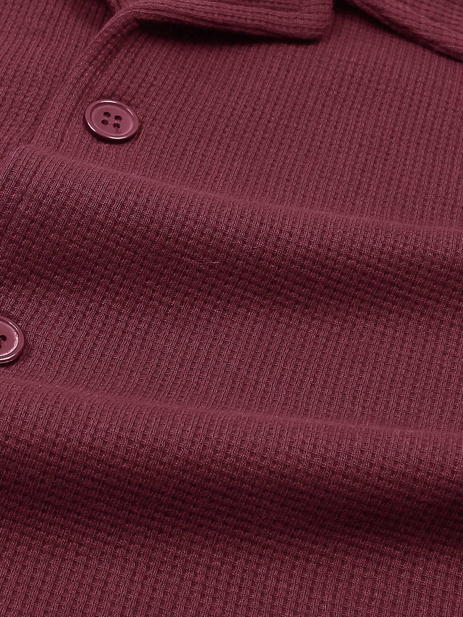 Brandahub polo shirts Premium Zr Waffle knit Resort collar shirt-(maroon)