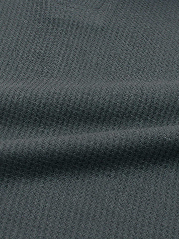 Brandahub polo shirts Premium Zr Waffle knit johnny collar polo-(grey)