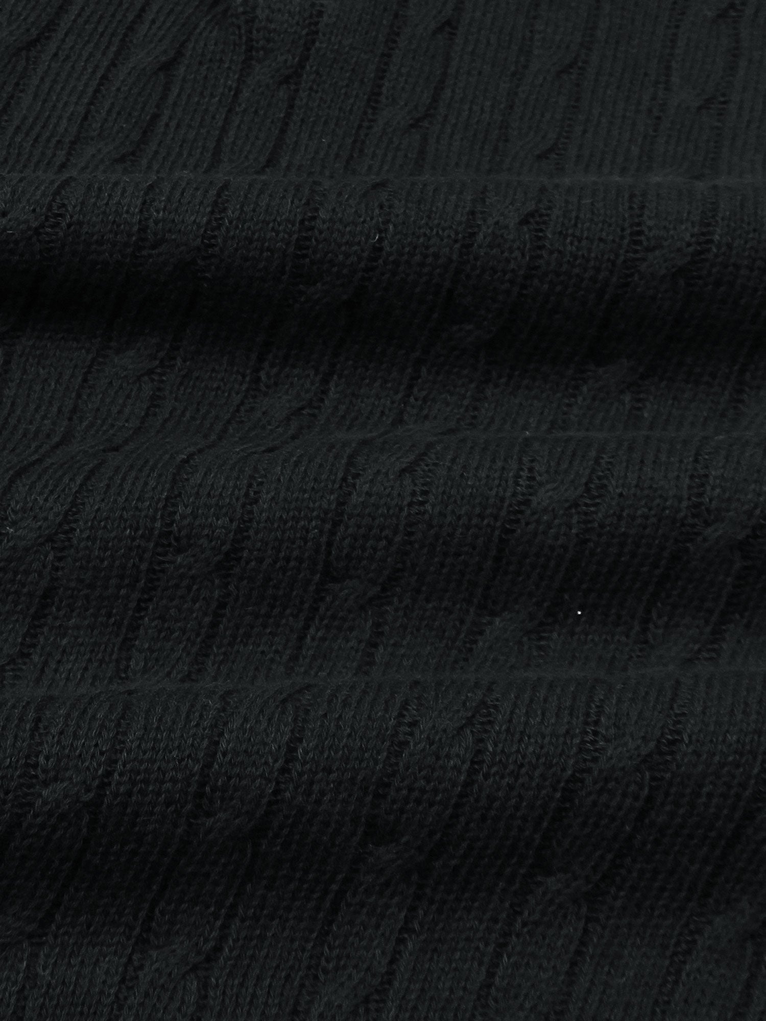 RL cable knit polo-black