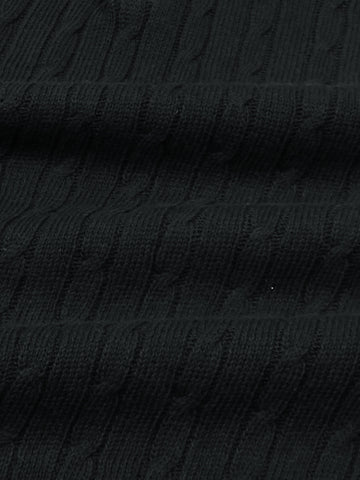 RL cable knit polo-black