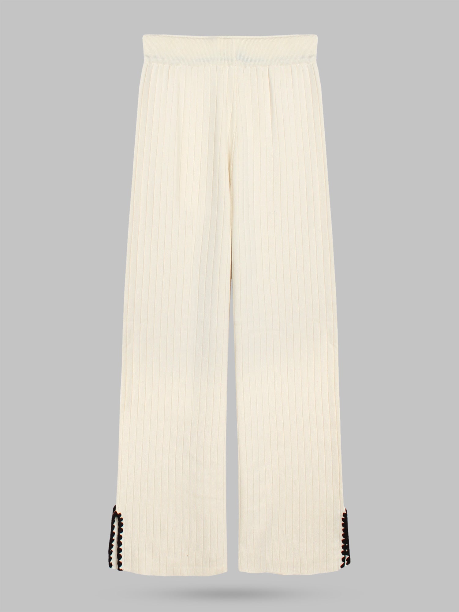 The Riviera Scallop-Trim Knit Set (cream)