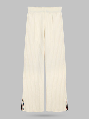 The Riviera Scallop-Trim Knit Set (cream)