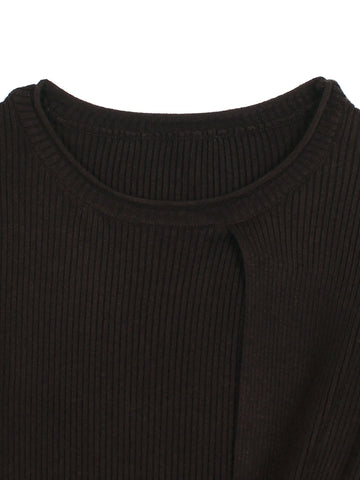 The Aura Asymmetrical Tie-Knit Set (black)