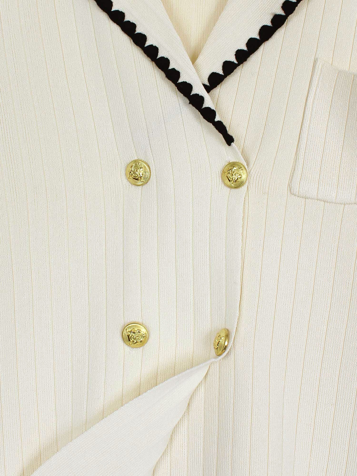 The Riviera Scallop-Trim Knit Set (cream)