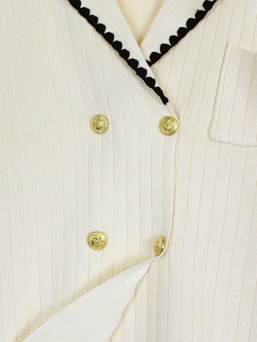 The Riviera Scallop-Trim Knit Set (cream)