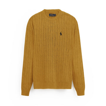 RL Cable-Knit Cotton Sweater (mustard)